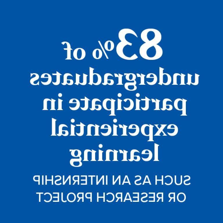 83%的本科生参加了实习或研究项目等体验式学习